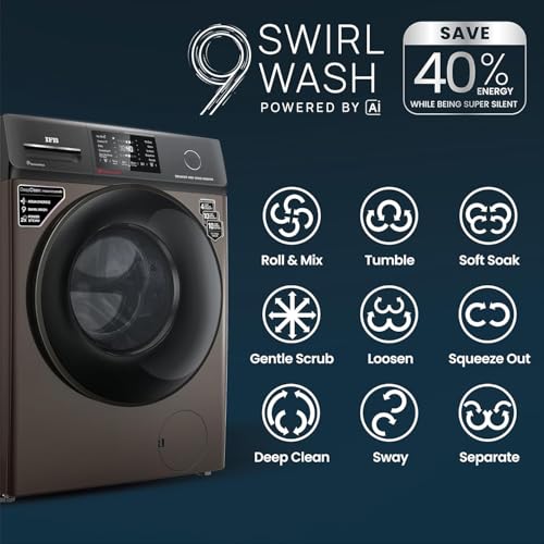 Image of IFB 8 Kg 5 Star, DeepClean Technology, AI Powered, WiFi, Fully Automatic Front Load Washing Machine (SENATOR MBN 8012 CMS, PowerSteam, 9 Swirl, Steam Refresh, Inbuilt Heater, Eco Inverter, Mocha)