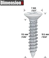 Vista 2 de JQK #6 x 1/2" Tornillo de madera blanco, tornillo de madera Phillips de cabeza plana 18-8 S/S Electroplateado acero inoxidable blanco, #6 x