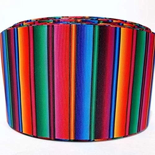 Cinta de grogrén de 3 pulgadas, manta mexicana de serape impresa para regalos, arreglos florales, lazos para el pelo, reserva de recortes, impresión