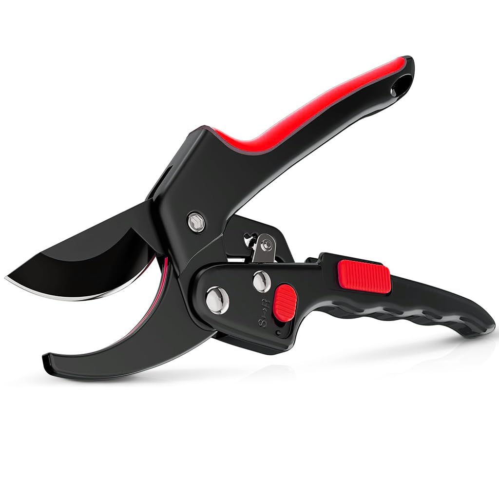 HASTHIP® Gardening Scissor with Safety Lock, Labor Saving Pulley Stainless Steel SK5 Blade Garden Snip, Garden Shears Sharp Cutter Pruners Scissor for Lawn, Garden & Potted Plants-image-17