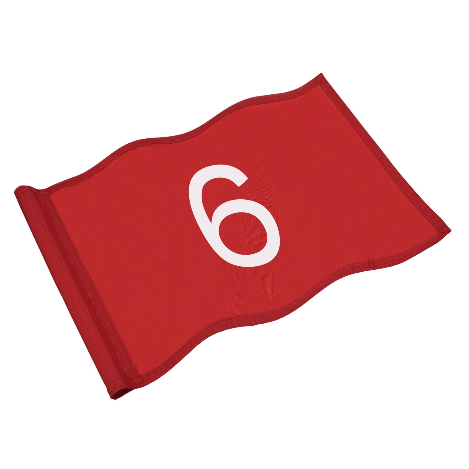 TIXIPEM Golf Flag with Tube Inserted [1pcs] - Nylon Putting Green Golf Target Flag with the Number 6 Use for Indoor & Outdoor Courts & Practice Field - [Red - 20 IN]