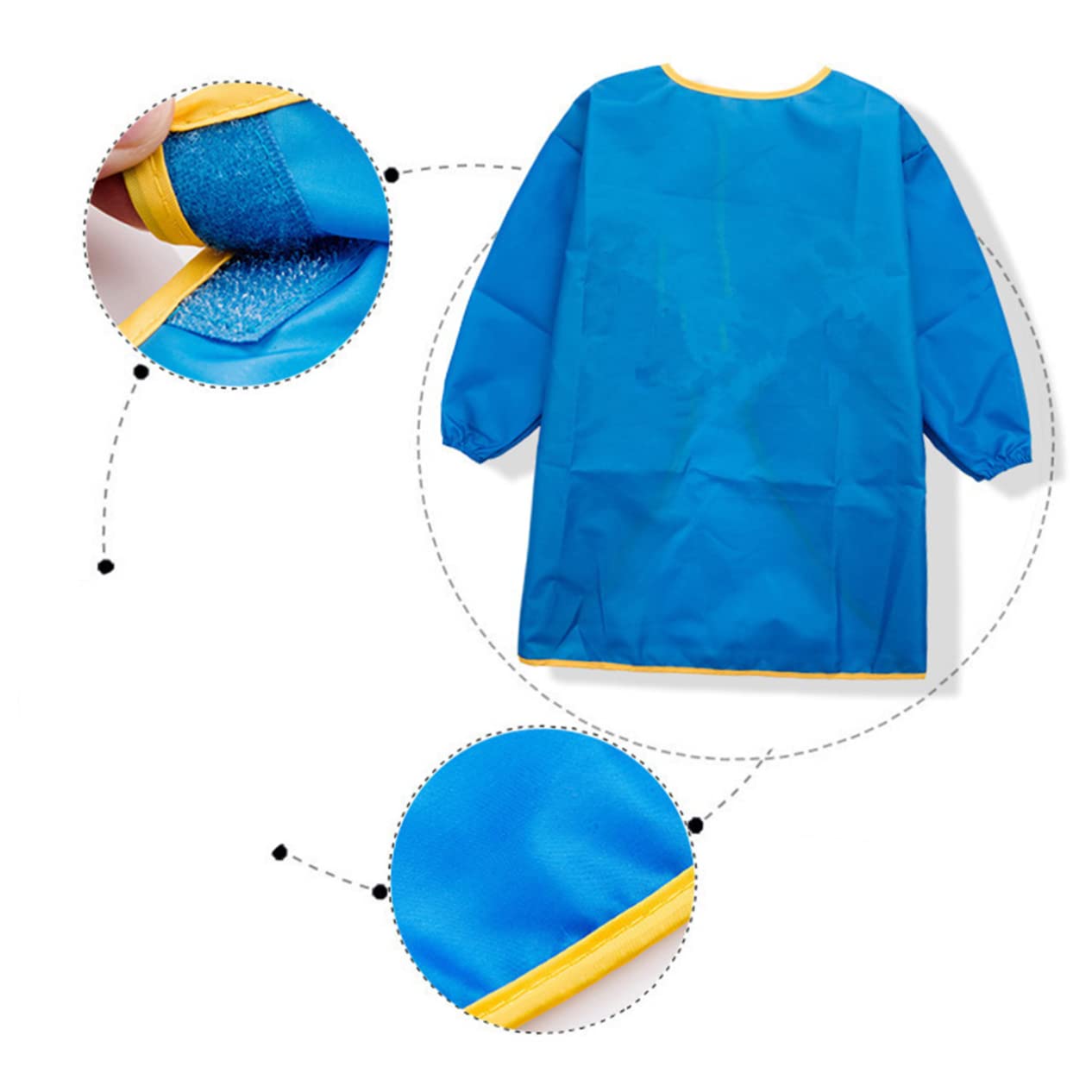 Abaodam 3pezzi Grembiule Da Pittura Per Maniche Lunghe Art Smock Blu Per Vestiti Durante Attività Creative e Scolastiche