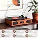 Vinyl Record Player with Walnut Finish, 3-Speed Belt-Drive Turntable with Built-in Speakers, Easy Setup Record Player for Beginners, RCA/AUX/Headphone Jack, Classic Home Audio, Red Wood