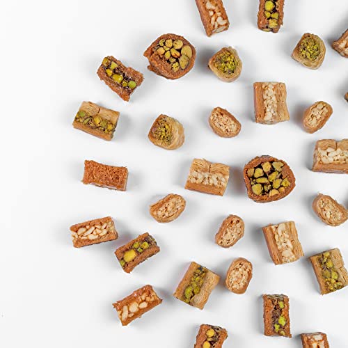 250g Bitesize Baklava Gift Box White Approx 20 Bitesize Pieces Authentic Traditional Arabic Baklawa Luxury Presentation Box Handmade Fresh Backlava