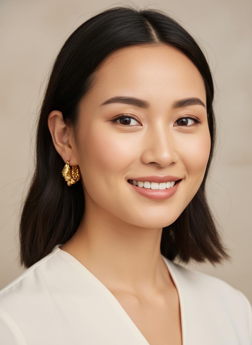 Gold Bamboo Hoop Knot Twist Earrings For Women Large Thick Y2k Jewelry - Image 7