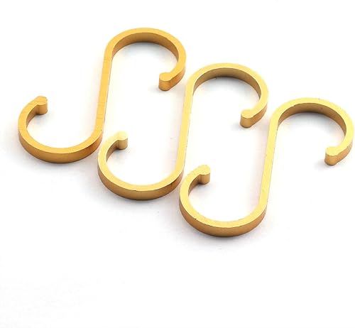 Miniatura 8 de JCBIZ 6 piezas de gancho en S de aluminio espacial en forma de S plana para baño, barandilla de cocina, colgador en S, cuchara multiusos, cacerola,