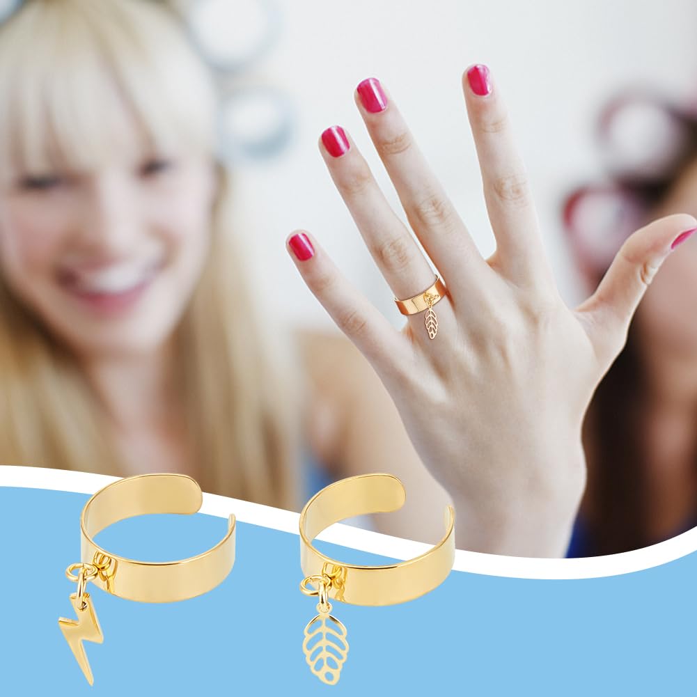 UNICRAFTALE 6pcs DIY Dome Heart Cuff Ring Making Kit - Stainless Steel Adjustable Ring Blanks, Golden & Silver, For Jewelry Crafting - View #2