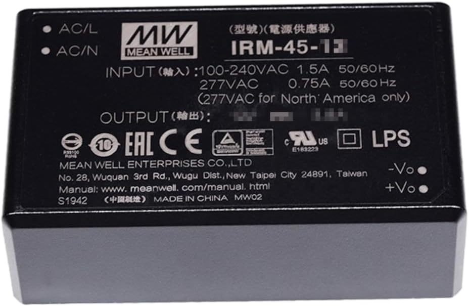 Mean Well IRM 45W 12V 3A Switching Power Supply， IRM-45-12 PCB Type AC-DC Power Supply Driver Converter Transformer