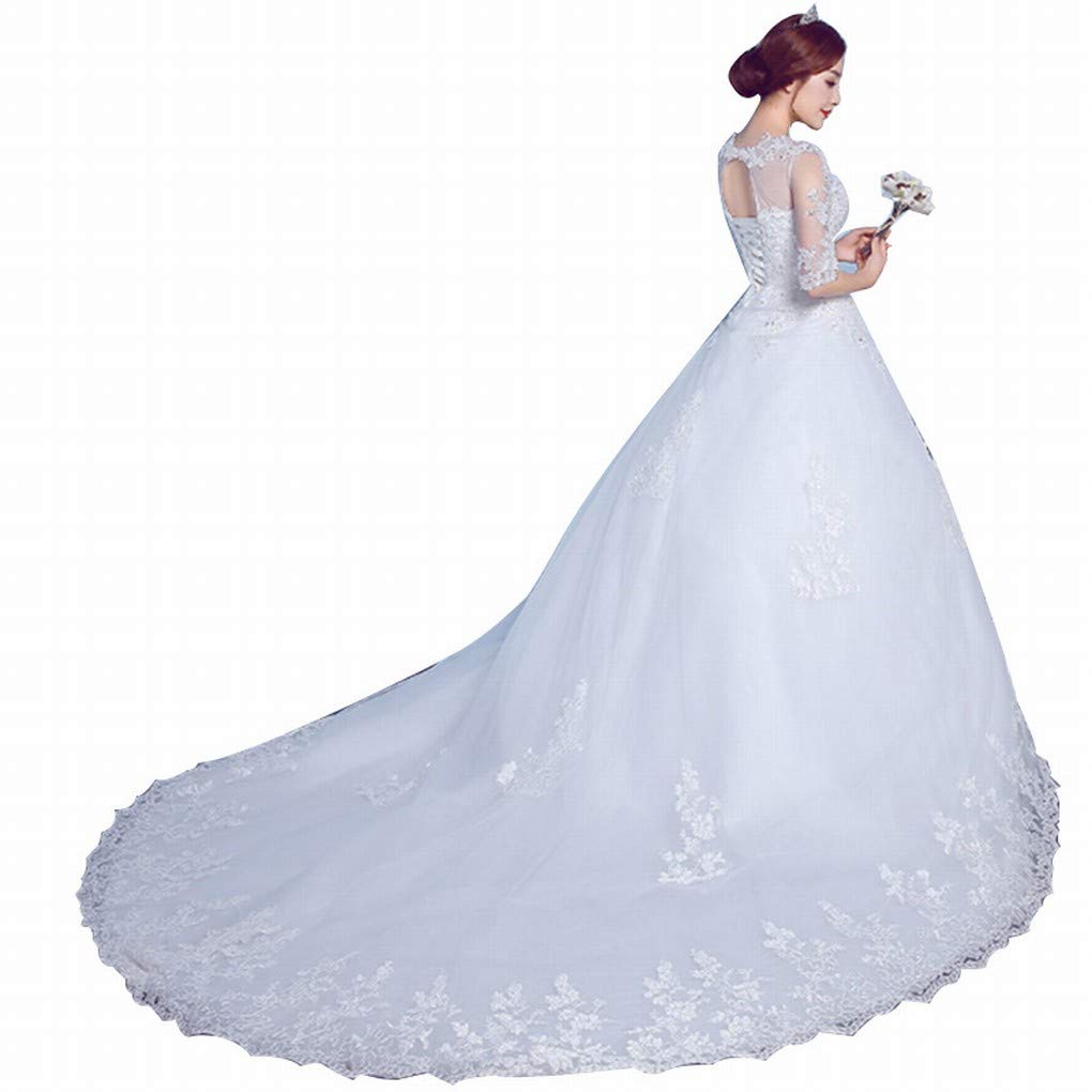 Robe de mariée en dentelle raffinée style une épaule grande taille