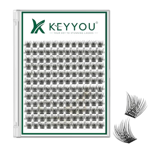 Image of KEYYOU Lash Clusters Air Touch D Curl Wispy Individual Lashes 10mm