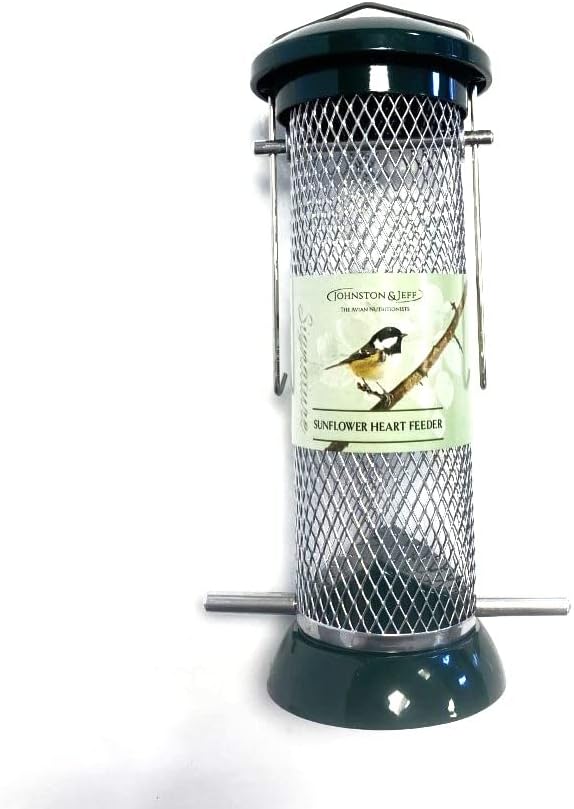 GREEN SUNFLOWER HEARTS x 1 ALL METAL WILD BIRD FEEDER BY MALTBYS' STORES 1904 LTD