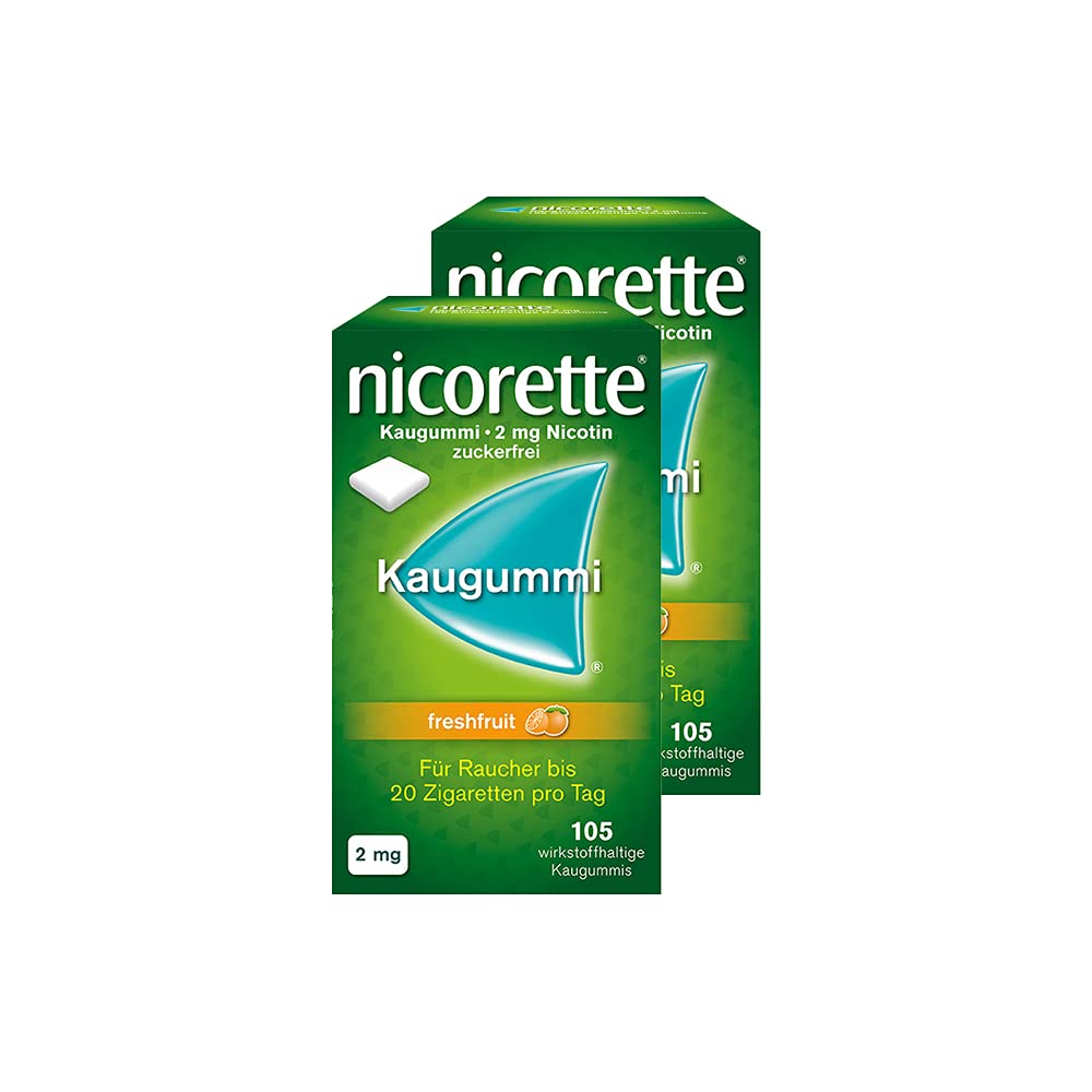 nicorette 2 mg Nikotinkaugummi freshfruit zum Rauchen aufhören - 2x105 St.