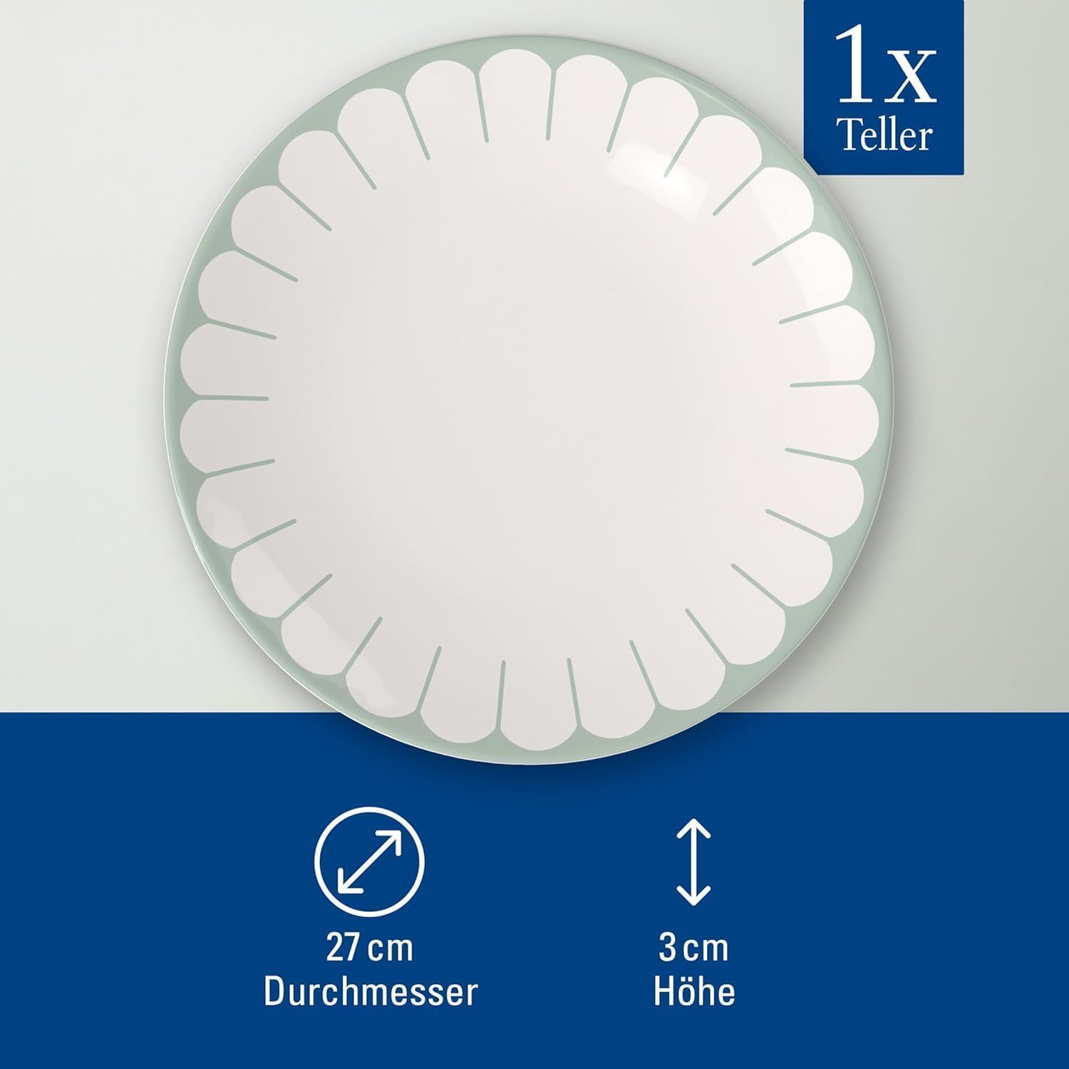 Villeroy & Boch - Fleur vert talerz płaski zielony, nadaje się do zmywarki i mikrofalówki, talerz do dań głównych, duży talerz, naczynie ceramiczne do sztaplowania, porcelana Premium