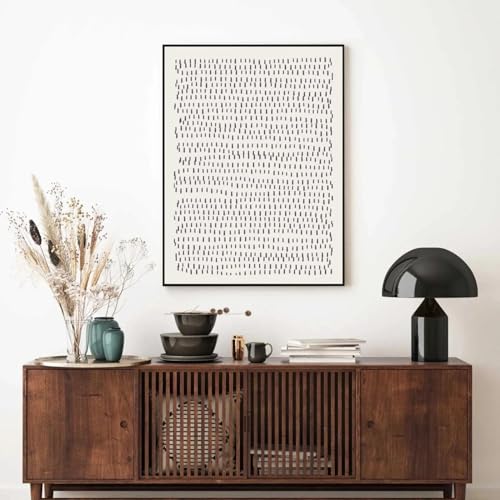Peinture sur toile abstraite haut de gamme affiche grise et beige YAJNILUCK cadre intérieur