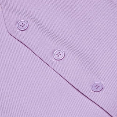 Image of Hi-Tie Men's Formal Suit Vest Solid Fit Vest for Men 3 Pockets V Neck Waistcoat Business Wedding Casual