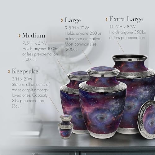 Image of Cosmic Galaxy Cremation Urns for Human Ashes Adult Female Urns for Ashes