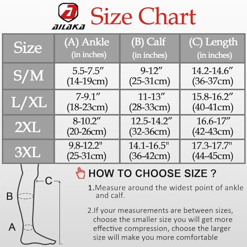 Image of Ailaka 3 Pairs Compression Socks with Zipper, 15-20 mmHg Medical Knee High Compression Socks for Men Women, Open Toe Socks for Varicose Veins, Edema, Recovery(Black,SM)