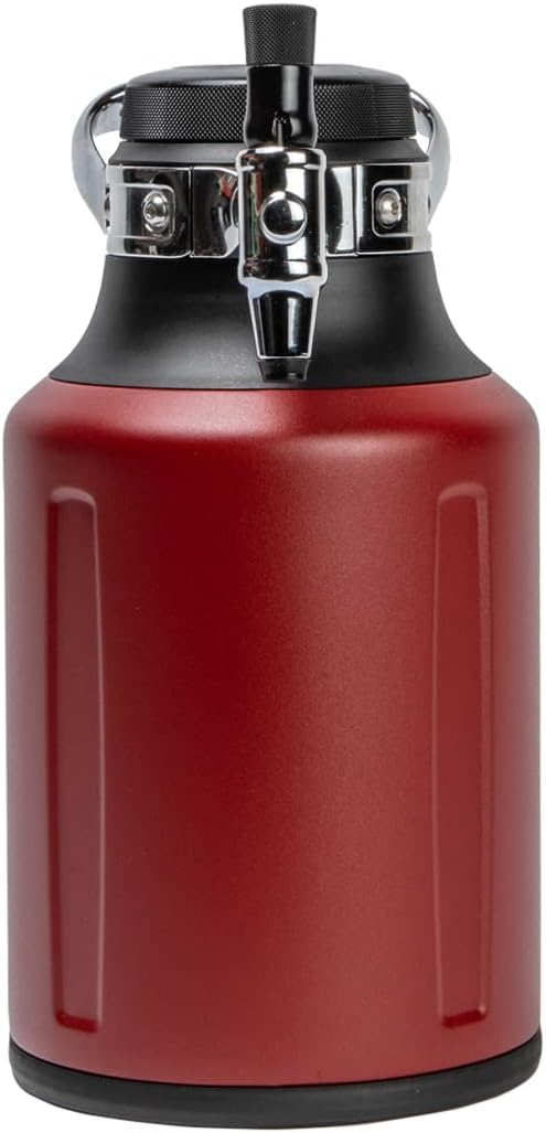 GrowlerWerks uKeg Go Carbonated Growler Beer Gift and Craft Beverage Dispenser for Beer, Soda, Cider, Kombucha and Cocktails, Amazing Gift for Beer Lovers,64 oz, Chili : Home & Kitchen