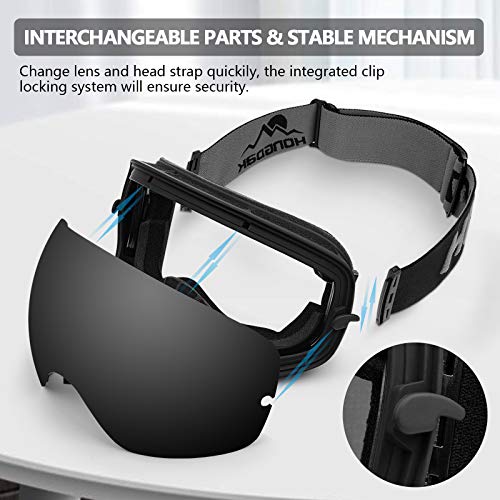 HONGDAK Ski Goggles Snow Snowboard Snowmobile Men Women Youth Kids Anti Fog Winter Sports Snowboarding Skiing Goggles
