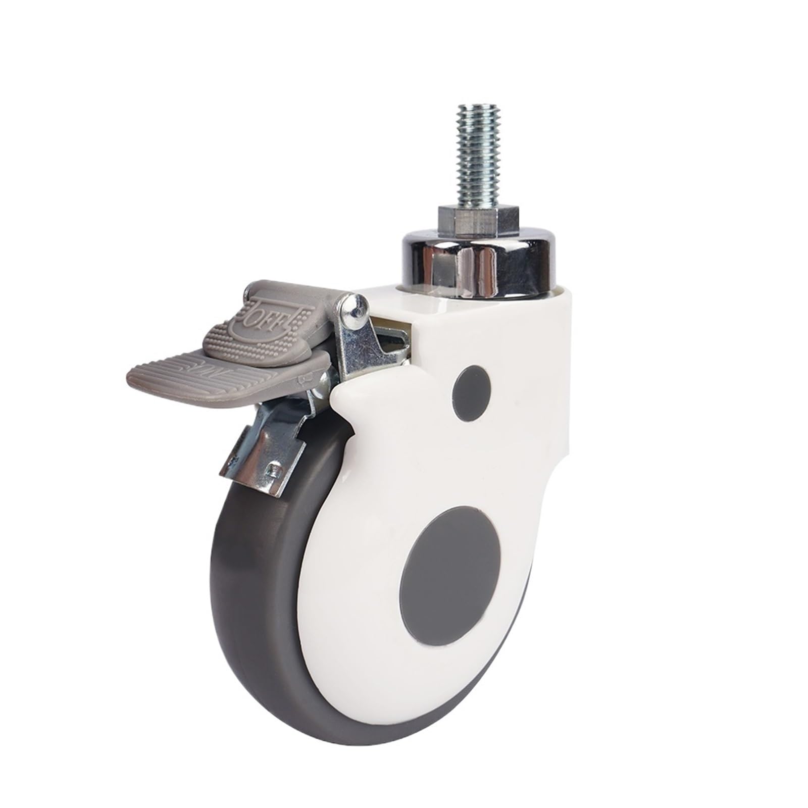 MXXDMOPD 1 Piece/4 inch M16 Screw TPR Caster Swivel Wheel(With Brake)