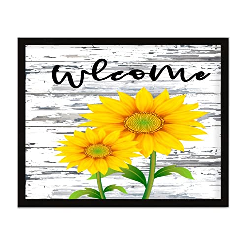 Décoration murale tournesol vintage NA tableau bois peint de qualité