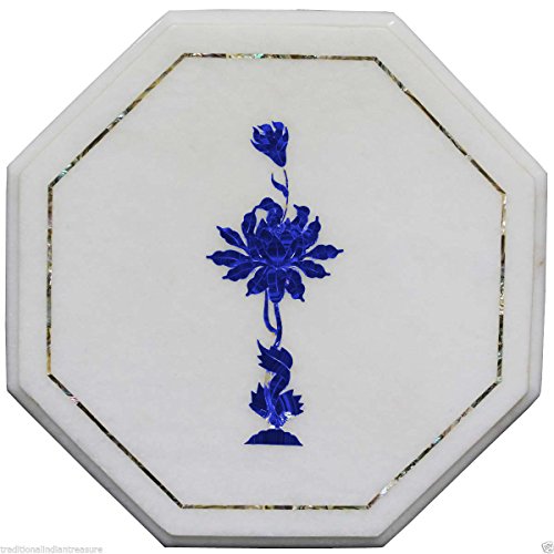 craftslook 12" Inch Handcrafted Indian Marble Table Top with Pietra