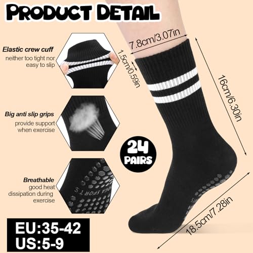 Image of Jspupifip 24 Pairs Pilates Socks with Grips for Women, Non Slip Yoga Socks Bulk Grippy Socks for Home Hospital Barre Workout