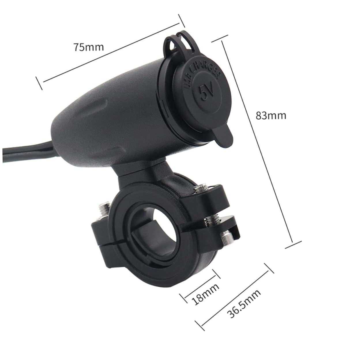 Cargador de Motocicleta 12/24v con Doble Entrada USB 4.8a Resistente al Calor y Carcasa de Abs Tapa para Uso en Exteriores