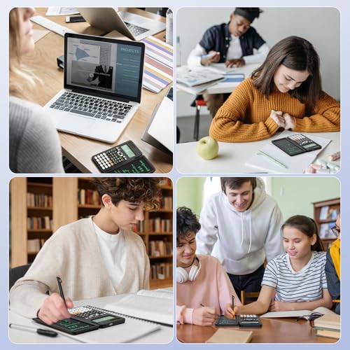 Wiederaufladbarer Wissenschaftlicher Taschenrechner mit Notizblock 991ES Schwarz Wissenschaftsrechner mit Schreibtablett Faltbare wissenschaftliche Taschenrechner für High School College Studenten