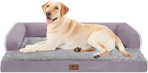 Miniatura 93 de Cama ortopédica extra grande para perros impermeable: cama de espuma viscoelástica para perros XL y extra grandes, sofá sofá, lavable con funda Azul