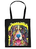 Größe: 38 x 42 cm tierische Einkaufstasche mit Hunde Motiv: Berner Sennenhund - Geschenkidee Weihnachten Geschenk Geburtstag Nikolaus Tasche