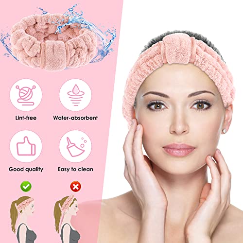 Sibba Spa Headbands, Women Microfiber Headband Coral Fleece Elastic Makeup Headbands For Washing Face Shower Sports Beauty Skincare #TOP3