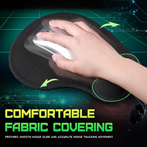 20 Pieces Mouse Pad With Wrist Support Gel Mouse Pad With Wrist Rest Black Pain Relief Comfortable Gaming Mouse Pad With Non Slip Pu Base For Computer Laptop Desk Home Office Travel #TOP6