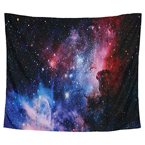 Beaverve Galaxy Tapestry, Wall Hanging Starry Night Tapestry Space Tapestry, Home 3D Cosmic Starry Sky Tapestry, Wall Tapestry Blanket for Bedroom Living Room College Dorm, 59 x 51Inches