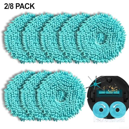 Miniatura 4 de 8 Piezas Almohadillas Para Mopa De Microfibra Almohadillas De Repuesto Para Mopa Para Conga 13090 Spin Revolutions Home Wash Robot Aspiradoras, Recambios Lavables Y Reutilizables