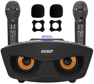Karaoke Microphone, Speaker Microphone Set, Sound Card Male/Female Voices, Childrens Voices, Karaoke Equipment, High Power Microphone, 2 Handheld Microphones, Can be Used Separately by Speaker and Microphone