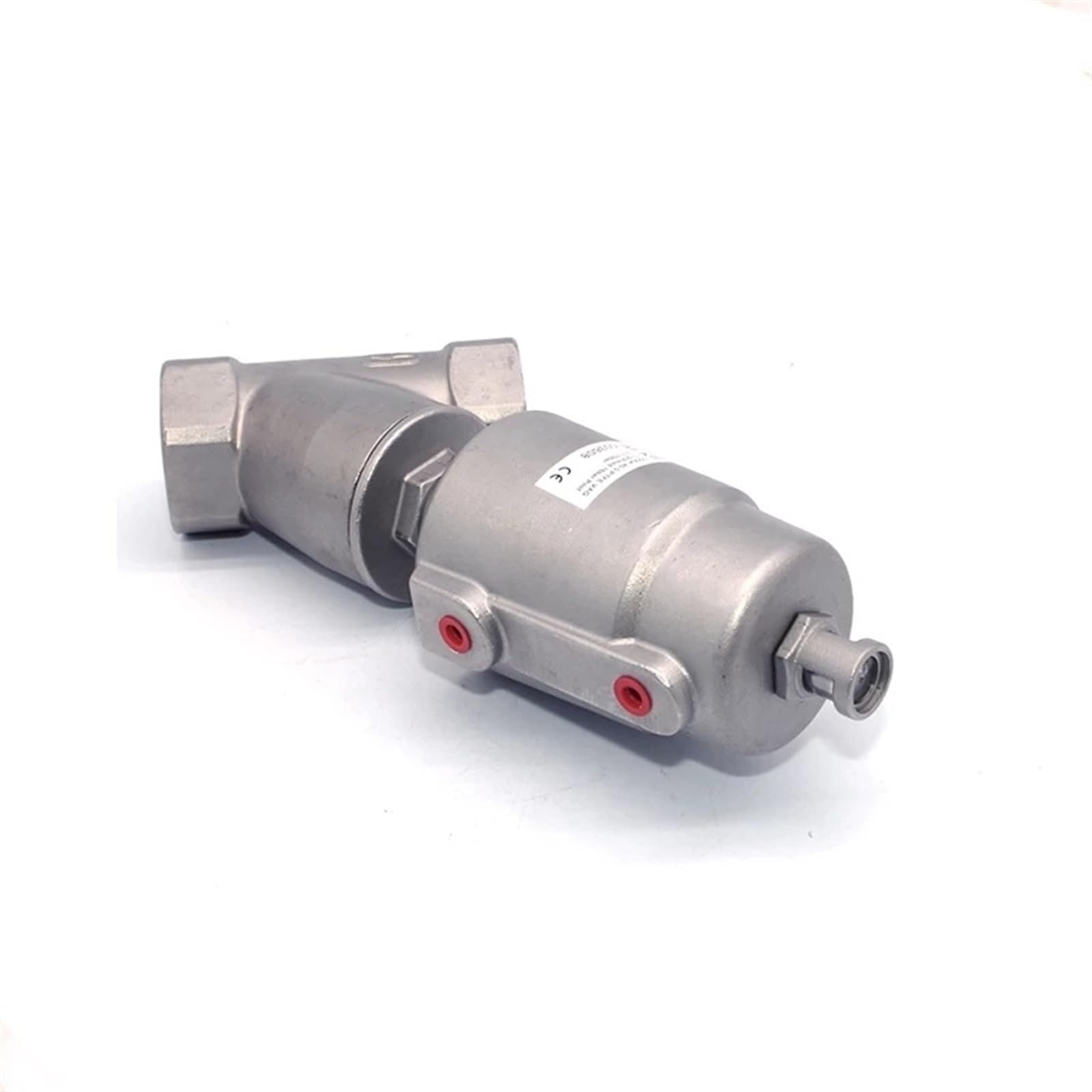 Vanne à siège d'angle pneumatique inox 1 pouce femelle pour vapeur et haute pression