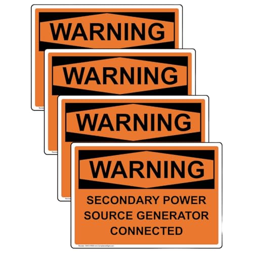 Étiquettes de sécurité OSHA vinyle pour générateur électrique