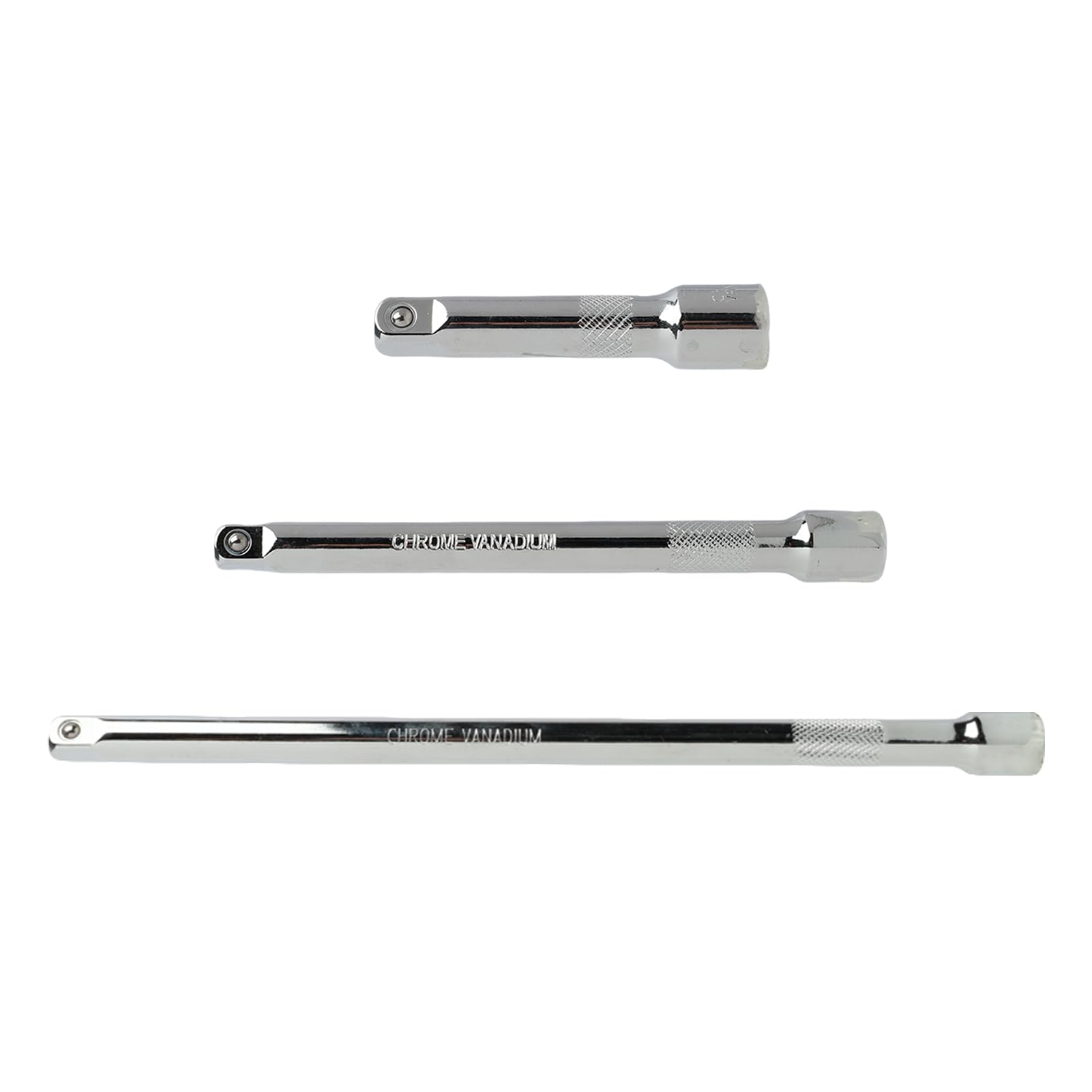 3 Pieces 3/8 Inch Ratchet Extensions, Extension Bars 75 mm, 150 mm, 250 mm, Made of Chrome Vanadium Steel, for Narrow Spaces and General Mechanics