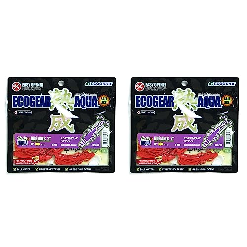 【まとめ買い ×2個セット】 エコギア Ecogear ワーム 熟成アクア バグアンツ 2インチ J08 赤エビ