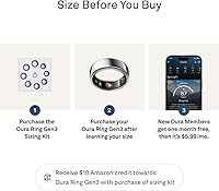 Vista 3 de Oura Ring Gen3 Horizon - Anillo inteligente, seguimiento del sueño, frecuencia cardíaca, rastreador de actividad física, 5-7 días de duración