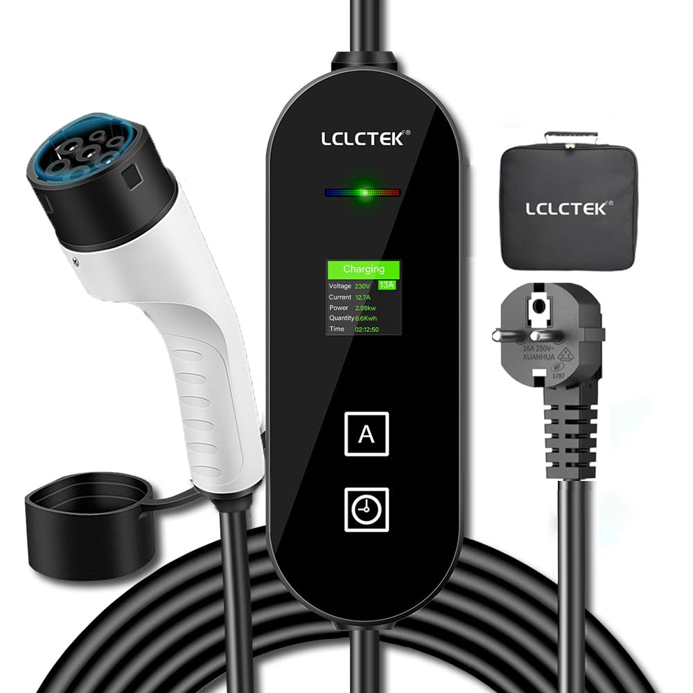 Cavo Ricarica Auto Elettrica Miracle EV - Tipo 2, 32A, 7.4KW, 5 Metri, Bianco