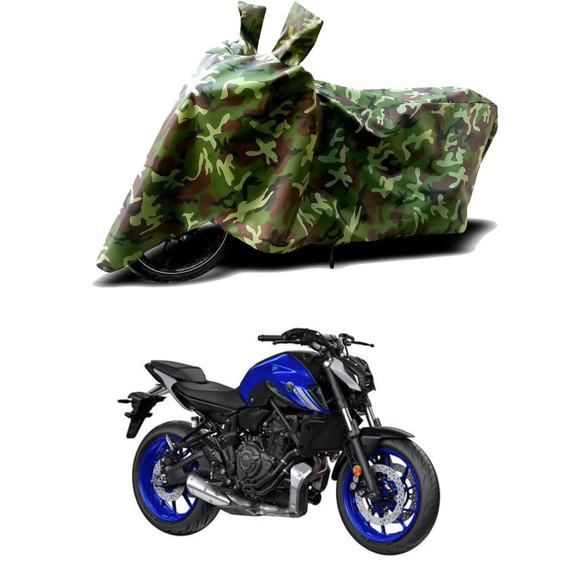 Image of 100% Water Resistant Full Bike Scooty Two Wheeler Body Cover Compatible for Yamaha MT-07 STD /UV-Rays /Heat Protection /Birds Dropping /Scratchproof /Dust Proof /Waterproof /All Varient[Green MJ]
