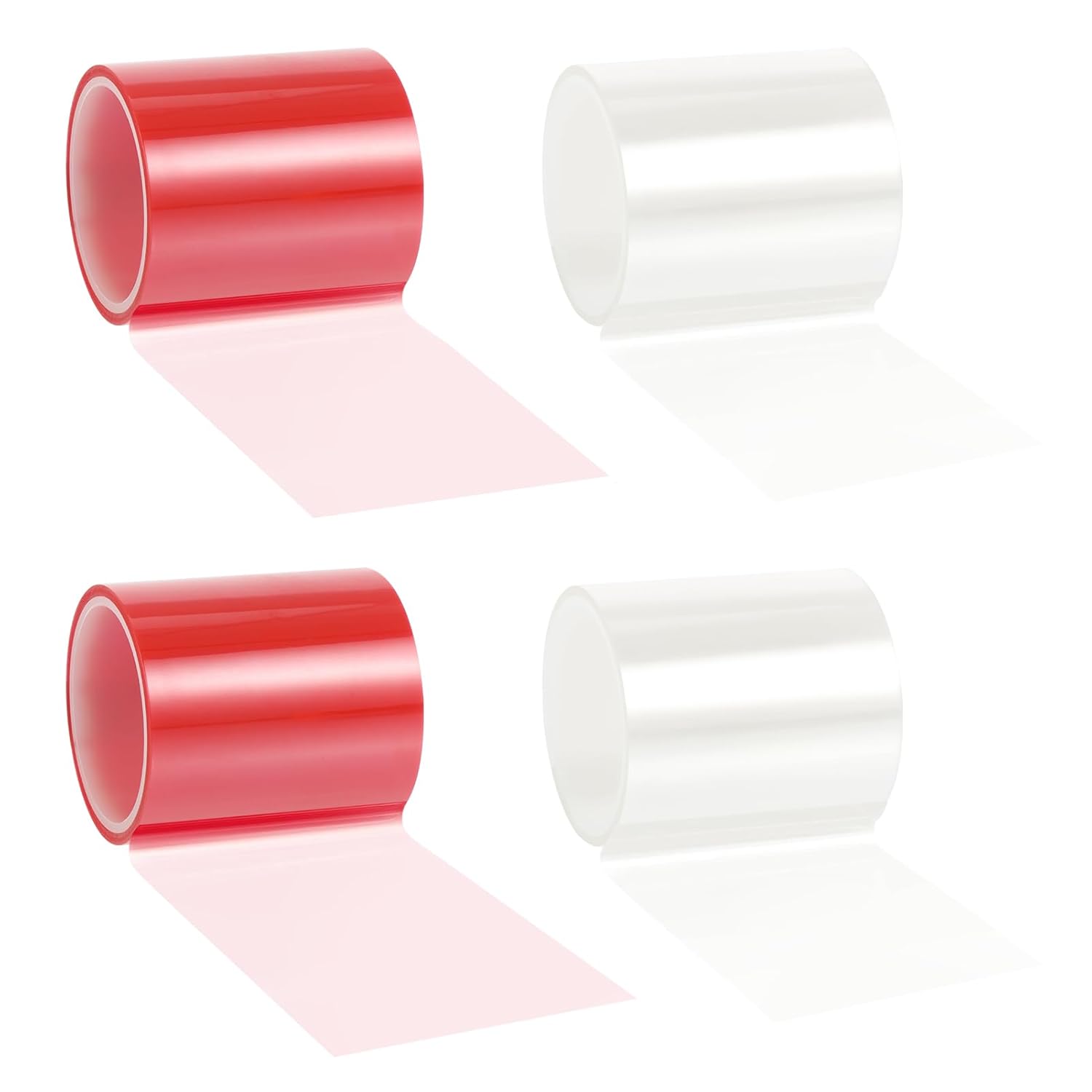 4 Rolls of Self Adhesive Repair Light Tape-16.4 ft x 2 Inches Headlight & Taillight Adhesive Repair Tape ，Auto Tail Light Tape Fog Lights Tint Tape Headlight Lens Tape (2 Red, 2 Clear)