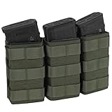 Triple Molle Mag Pouch 5.56 Tactical Open Top M4 M16 Magazine Holder with Quick Release,1000D...