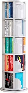 Duan hai rong DHR- Rotating Bookshelf Floor-standing Bookshelf 360 Degree Bookcase，student Multi-layer Rack Bookcase, Multi-color Optional-white shelves book cases (Color : White, Size : 159cmx50.5)