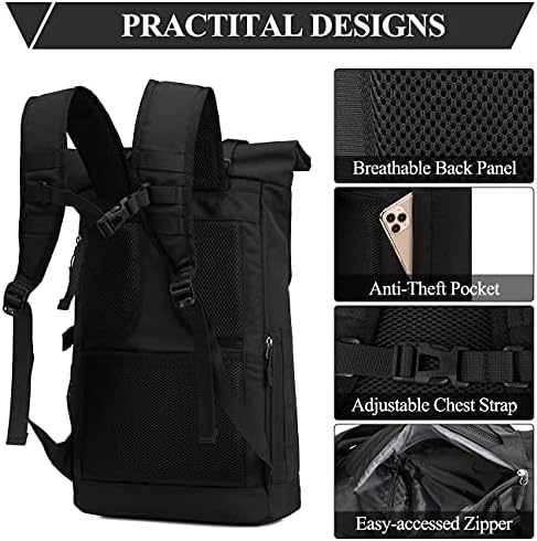 Laptop Backpack for Men Women, Kasgo Water Resistant 17 inch Vintage Rucksack, Business Backpack College School Student Casual Bookbag Daypack for Teenagers Boys Girls Travel Work Hiking
