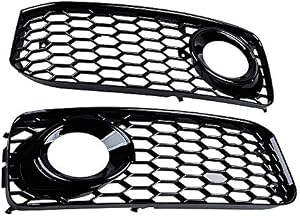 Left and Right Front Bumper Car Fog Light Cover Mesh Grille Compatible with 2008-2012 Audi A5 S-Line S5 B8 RS5 2009 2010 2011