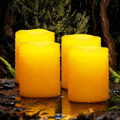 Image of Homemory Solar Candles Outdoor Waterproof, Sensor Only, Dusk to Dawn, 3 inchx4 inch
