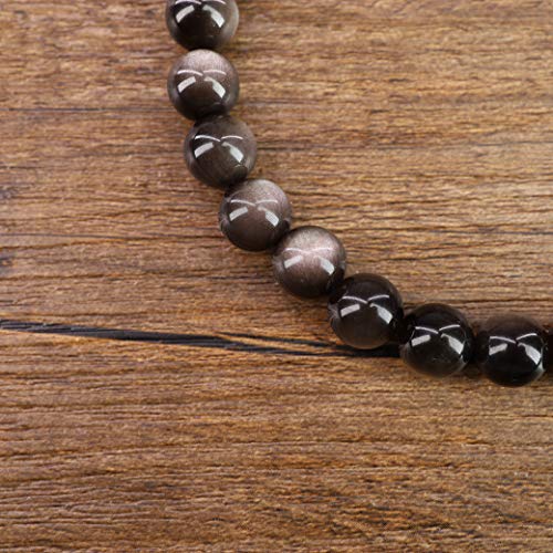 Coai Skull Silver Sheen Obsidian Bracelet For Men Women #TOP4